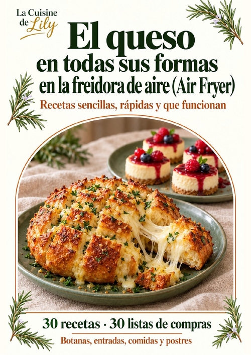Portada del e-book El queso en todas sus formas en freidora de aire (Air Fryer) – 30 recetas, La Cuisine de Lily