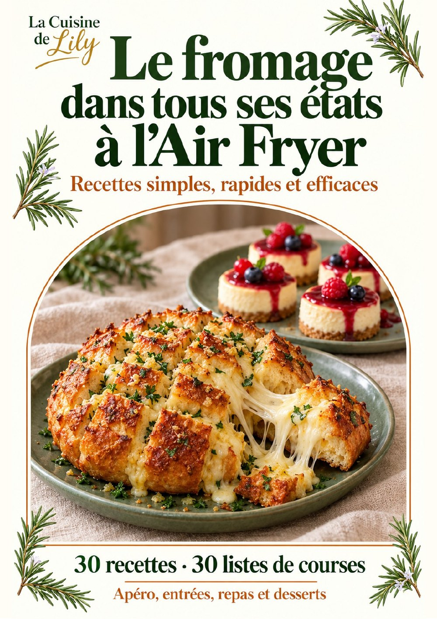 Couverture de l'e-book Le fromage dans tous ses états à l'Air Fryer – 30 recettes, La Cuisine de Lily
