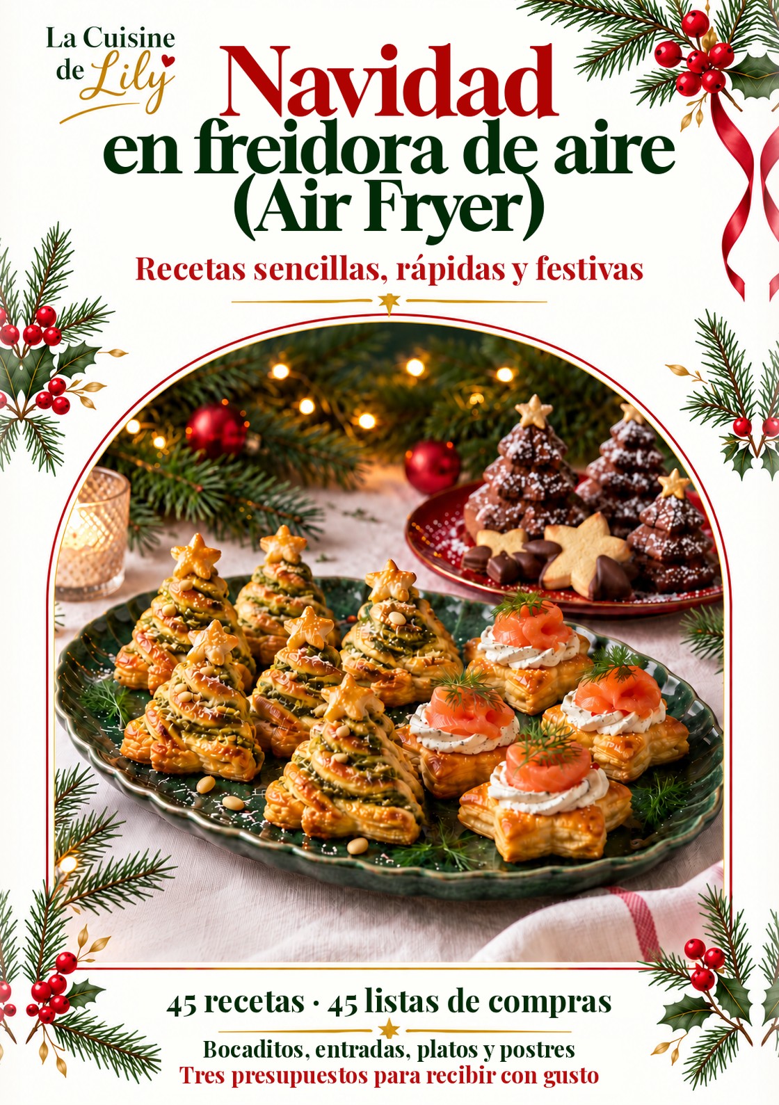 Portada del e-book Navidad en freidora de aire (Air Fryer) – 45 recetas, La Cuisine de Lily