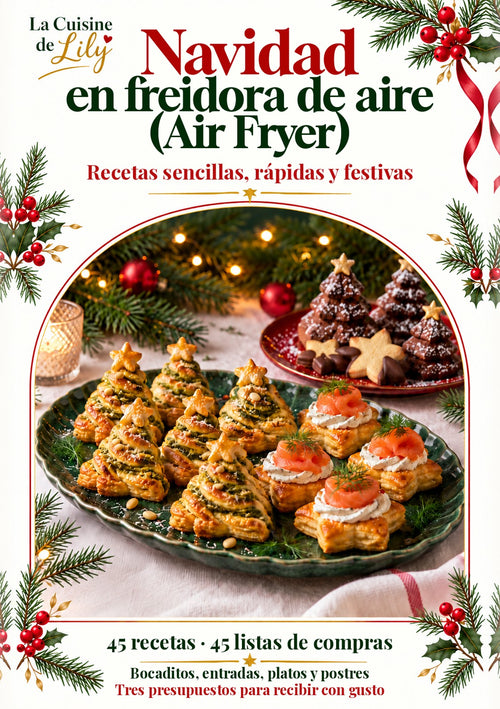 Portada del e-book Navidad en freidora de aire (Air Fryer) – 45 recetas, La Cuisine de Lily