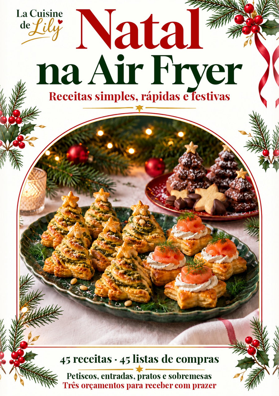 Capa do e-book Natal na Air Fryer – 45 receitas, La Cuisine de Lily